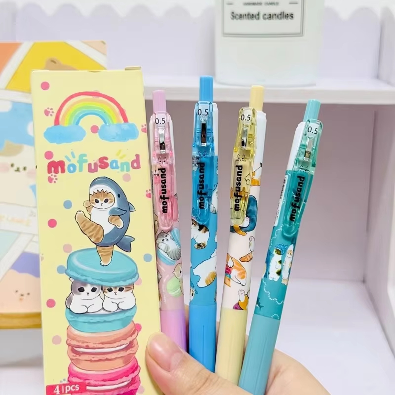 Anime Merchandise Types - 4 unidades de canetas Mofusand criativas