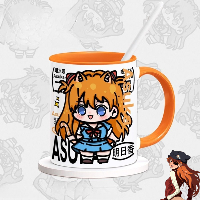 Evangelion Anime Merchandise - Caneca Criativa 2D Kawaii de EVA
