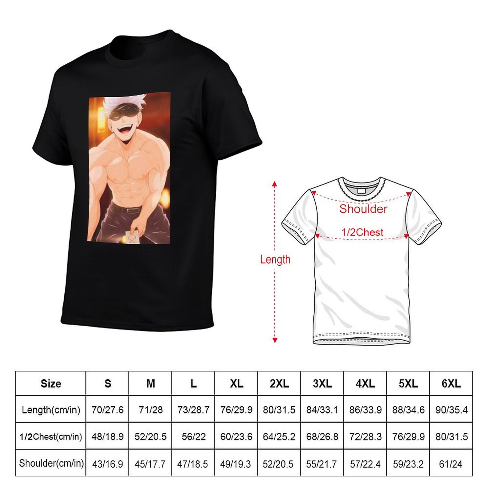Camiseta Gojo Satoru Merchandi - Anime Merchandise T-Shirts avaliação e preço