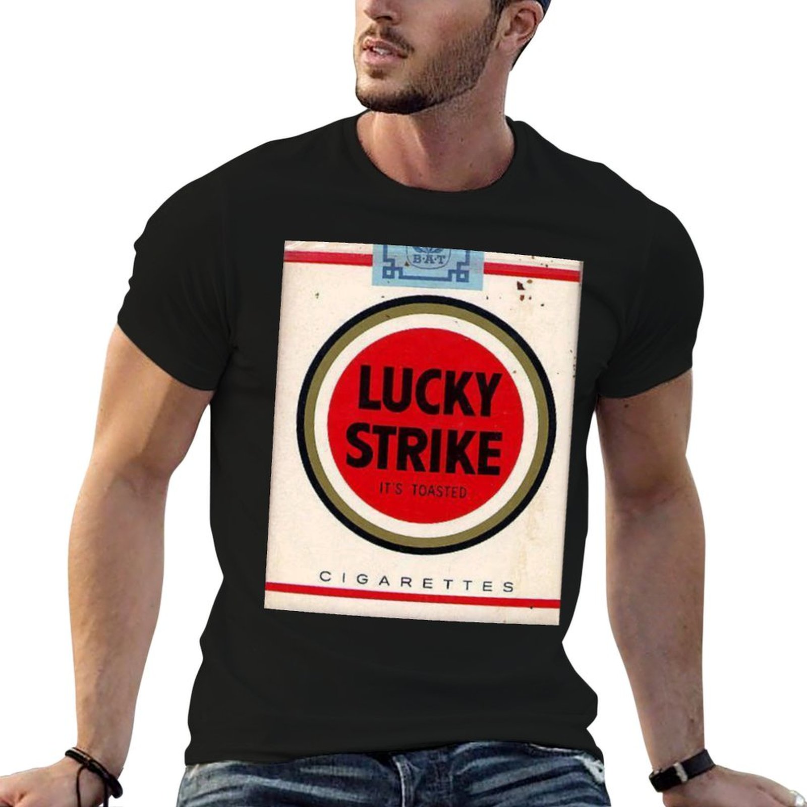 Camiseta masculina Lucky Strik - Anime Merchandise T-Shirts avaliação e preço