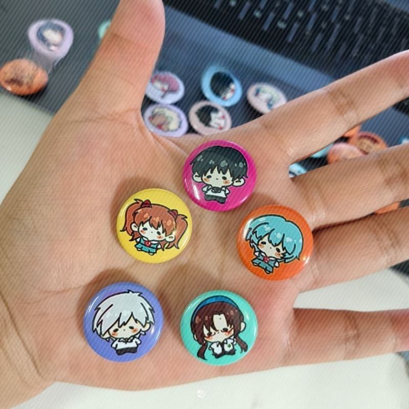 5 Peças de Broches Decorativos - Evangelion Anime Merchandise avaliação e preço